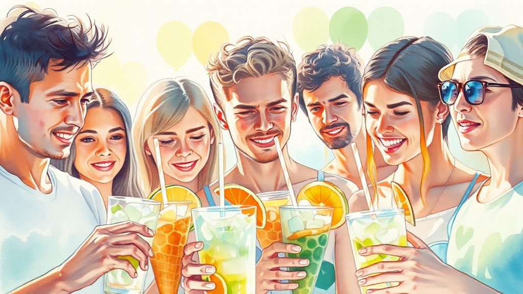 여름 땀, 원인부터 관리법까지 완벽 가이드 8 수분 & 전해질 보충: 땀 관리 핵심 (watercolor 스타일)