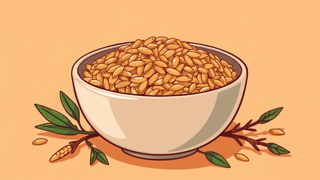 보리밥 효능: 혈당 관리, 장 건강, 다이어트까지? 4 장 건강, 콜레스테롤, 면역력까지? (cartoon 스타일)
